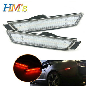 For Chevrolet Chevy Camaro 2010 2011 2012 2013 2014 2015 Car Front Amber Rear Red Side Marker Lamps Turn Signals SMD LED Lights
