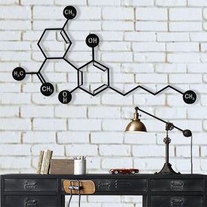 Metal Wall Art, Cannabidiol CBD Molecule,